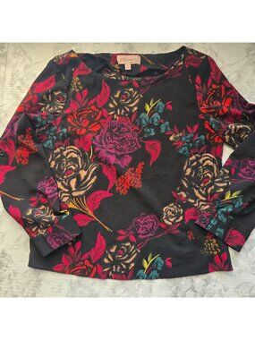 Philosophy Floral Long-Sleeve Blouse Womens Sz XS